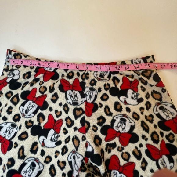 Disney Minnie Mouse Fleece Red Tan & Black Pajama Pants  Size Large - Picture 6 of 7